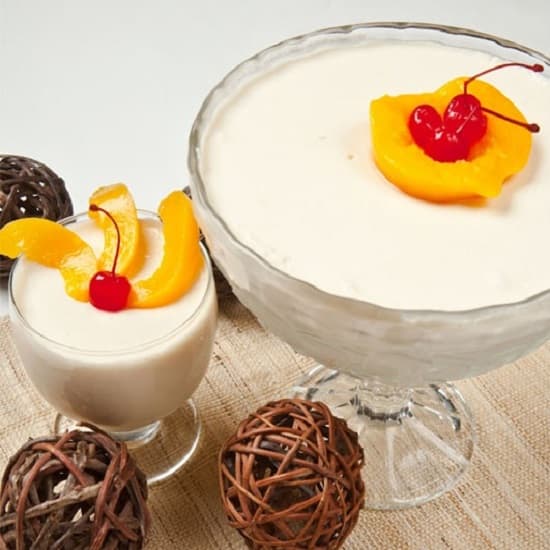 Mousse diet de pêssego Mousse diet de pêssego