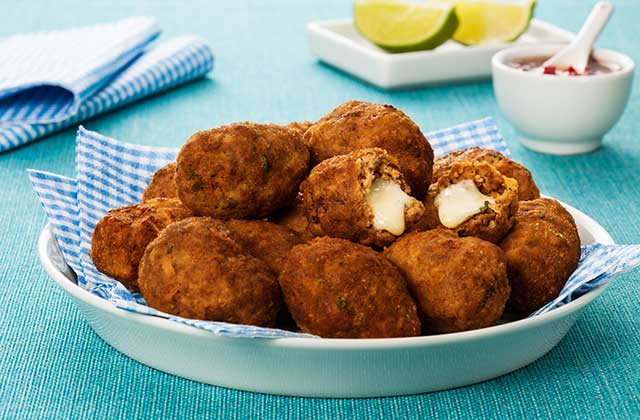 Croquete de carne com queijo
