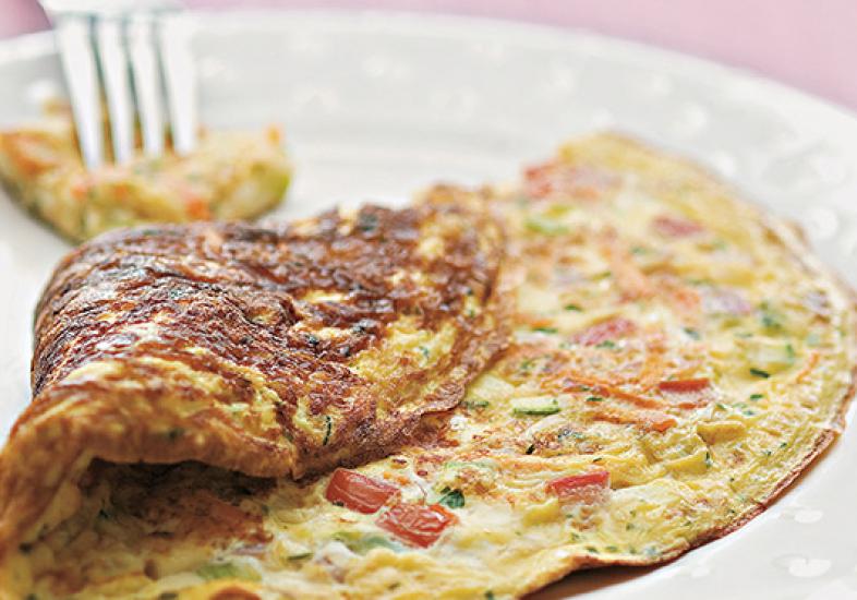 Omelete de shitake e alho poró