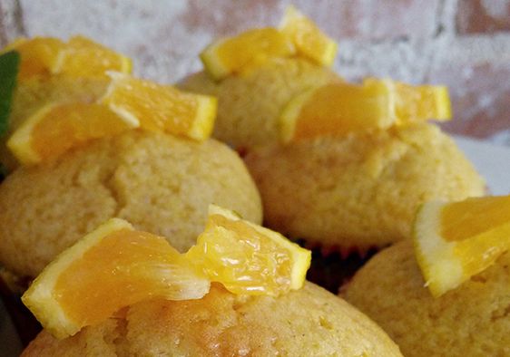 Cupcake saudável de laranja