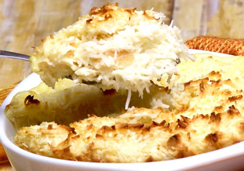 Pudim de pão com coco Pudim de pão com coco