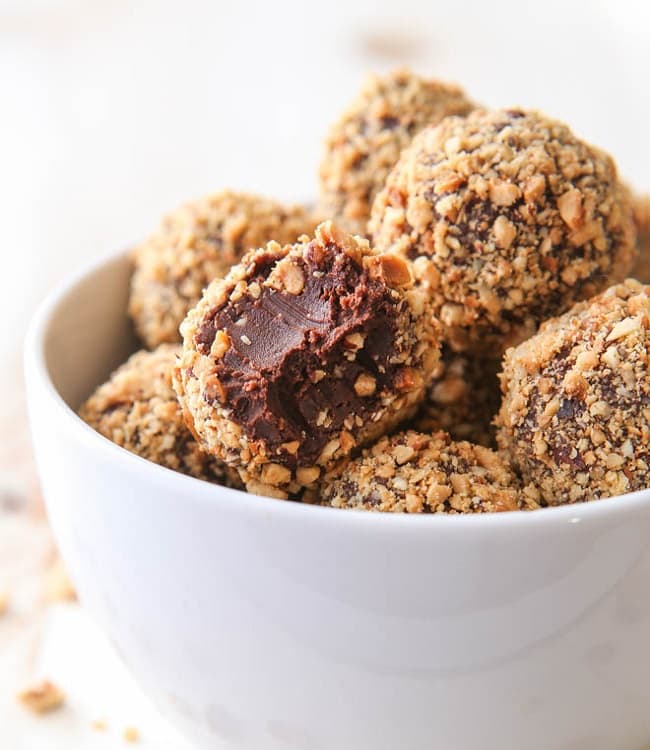 Trufas de creme de avelã Trufas de creme de avelã